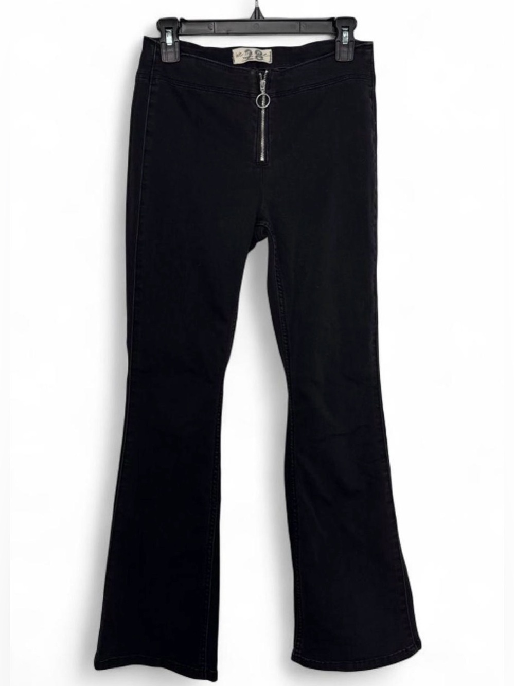 We the Free Black Flares with Front Zip
